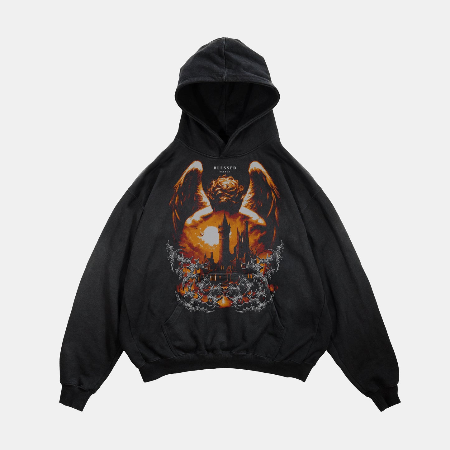 00- Hoodie Blessed acid wash