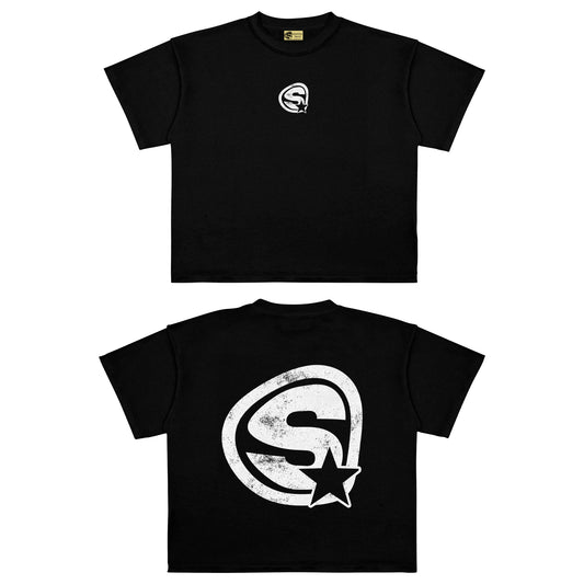 001 - CAMISETA BOXYFIT BIG LOGO negro