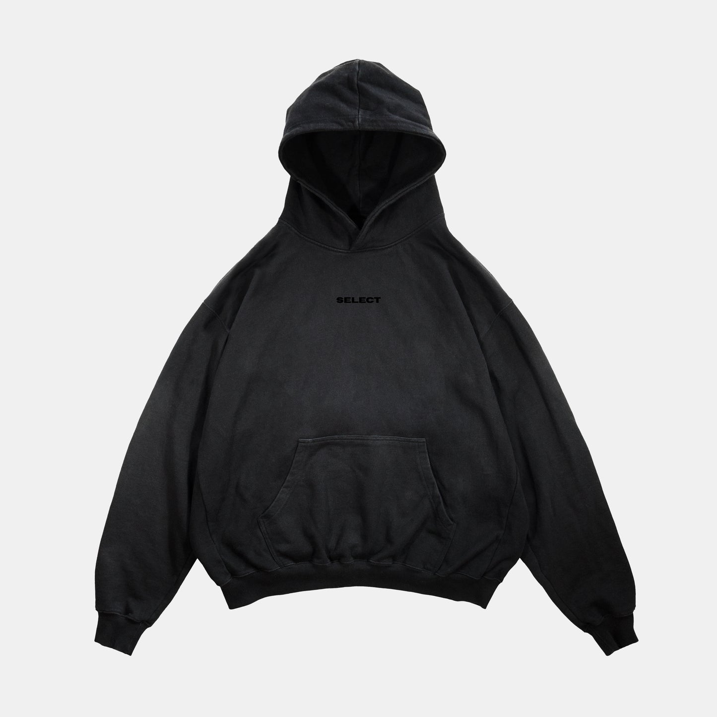 00 - Hoodie negro acid wash