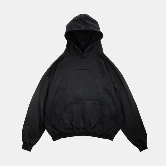 00 - Hoodie negro acid wash