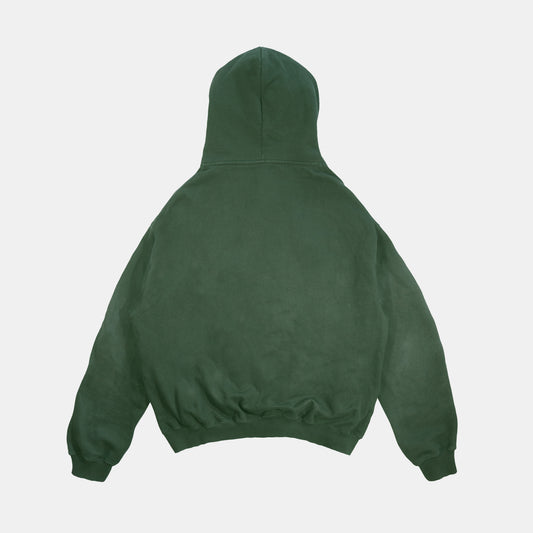 00 - Hoodie verde acid wash