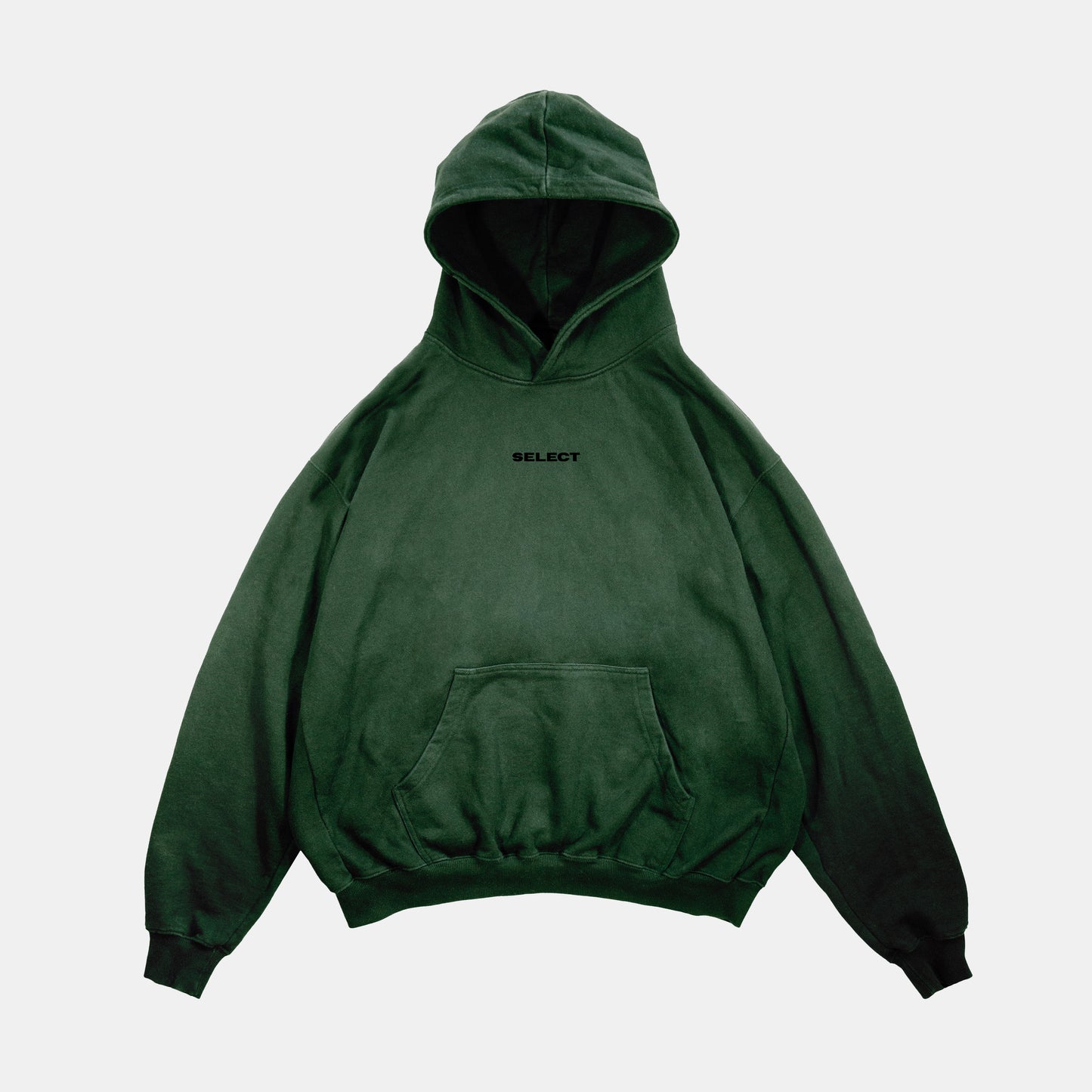 00 - Hoodie verde acid wash